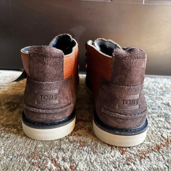 NEW Toms Men's Chukka Boots Waterproof Pull Up Leather Brown Size 11.5