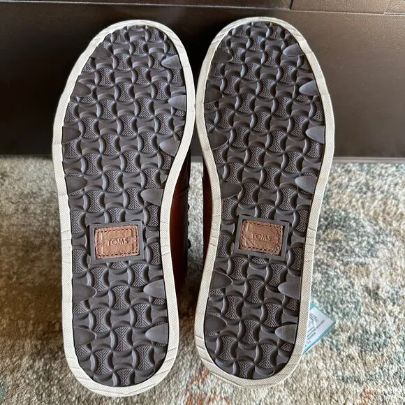 NEW Toms Men's Chukka Boots Waterproof Pull Up Leather Brown Size 11.5