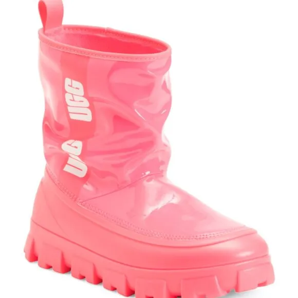 NEW UGG Classic Brellah Mini Logo Stripe Boots coral for women 563tn