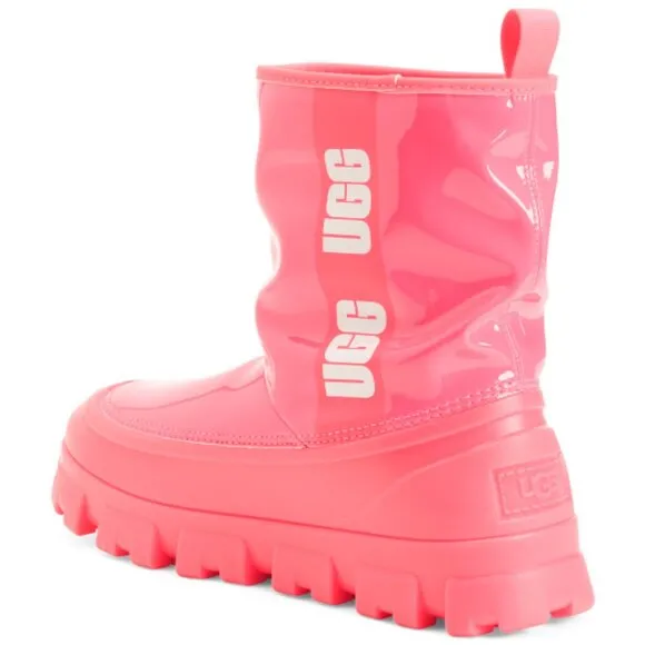 NEW UGG Classic Brellah Mini Logo Stripe Boots coral for women 563tn