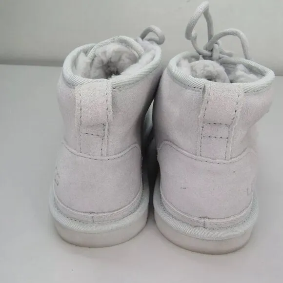 NEW UGG Womens Neumel Boots Ankle Lace-Up Lined Round Toe Warm Flat Gray Size 6