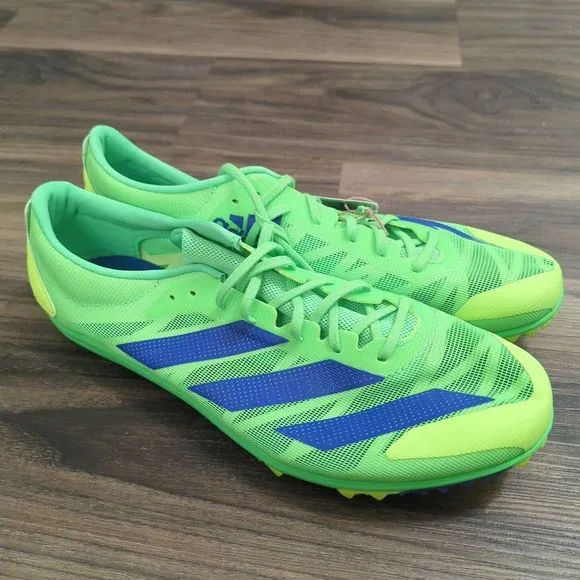 New Unisex‎ Sz 11.5 /10.5 Green Adidas Adizero XCS Track &amp; Field Shoes FZ2481