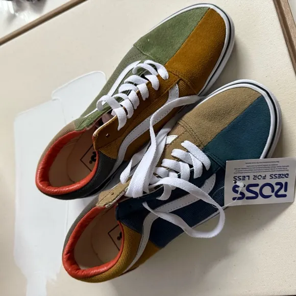 New Vans Old Skool Split Duck Canvas Multi Sneakers Low-Top Shoes Men’s 6 1/2