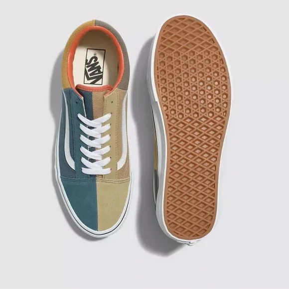 New Vans Old Skool Split Duck Canvas Multi Sneakers Low-Top Shoes Men’s 6 1/2