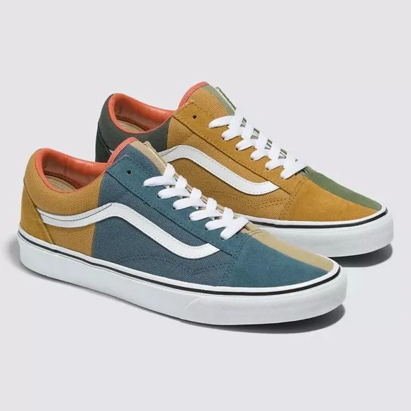 New Vans Old Skool Split Duck Canvas Multi Sneakers Low-Top Shoes Men’s 6 1/2