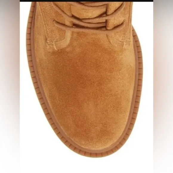 🔥NEW🔥 VINCE Kady Golden Tan Suede Waterproof Combat Boot Women's 5