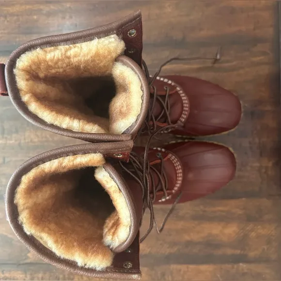 New Women’s 8&quot; Shearling-Lined Insulated Bean Boots