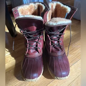 New Women’s 8&quot; Shearling-Lined Insulated Bean Boots