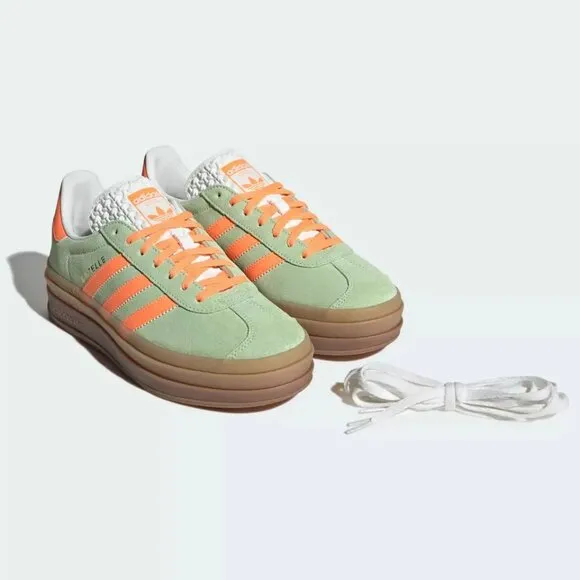 [NEW] Women's adidas Gazelle Bold Shoes Green IH7495
