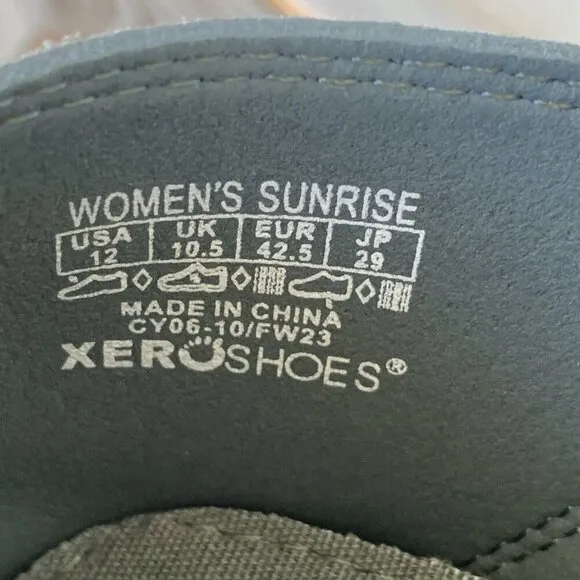 NEW Xero Shoes Sunrise Barefoot Super-Light Camp Casual Slip On Forest Womens 12