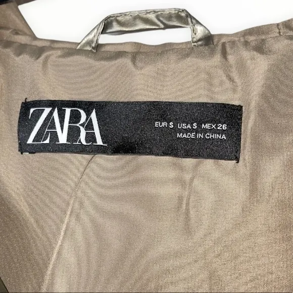 NEW ZARA Blogger Favorite Silver &amp; Gold Metallic Color Block Jacket Size Small
