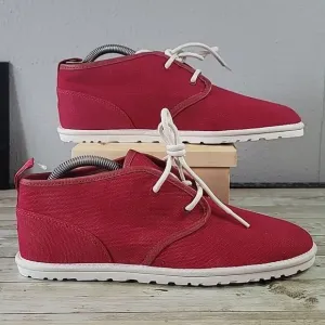 NEW UGG Men's Red‎ Maksim Canvas Lace Up Chukka Boots Shoes Size 8 1019023