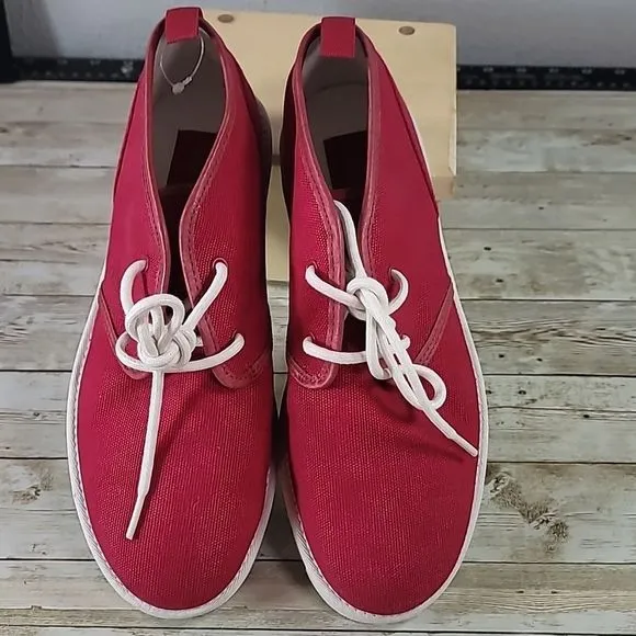 NEW UGG Men's Red‎ Maksim Canvas Lace Up Chukka Boots Shoes Size 8 1019023