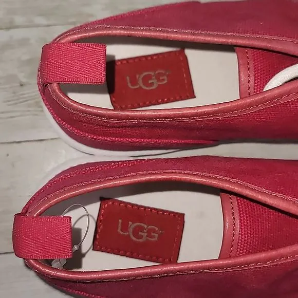 NEW UGG Men's Red‎ Maksim Canvas Lace Up Chukka Boots Shoes Size 8 1019023