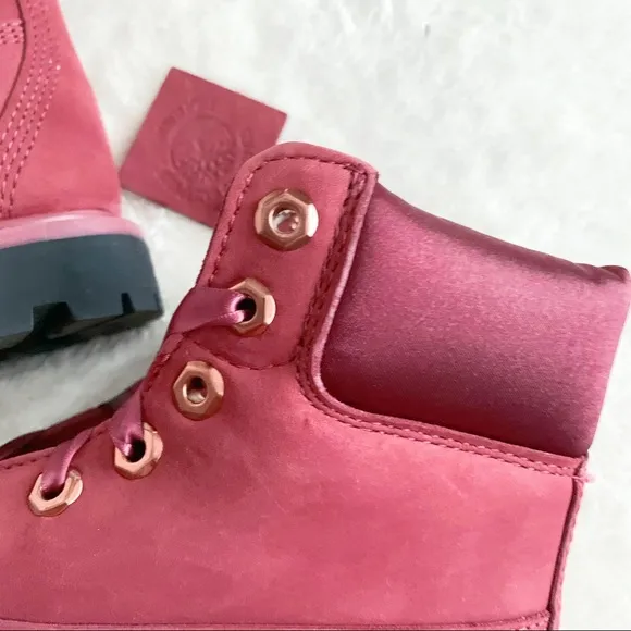 NIB Authentic Timberland Waterproof Leather Boots Red 38
