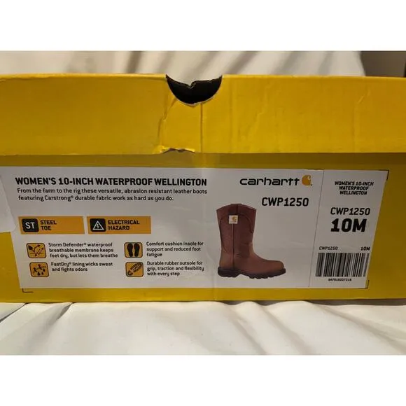 NIB Carhartt Boots 10” Waterproof Wellington Women 10M
