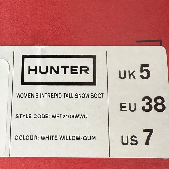 NIB •HUNTER BOOTS - Women's Intrepid Tall Snow Boot - Winter boots Size: 7