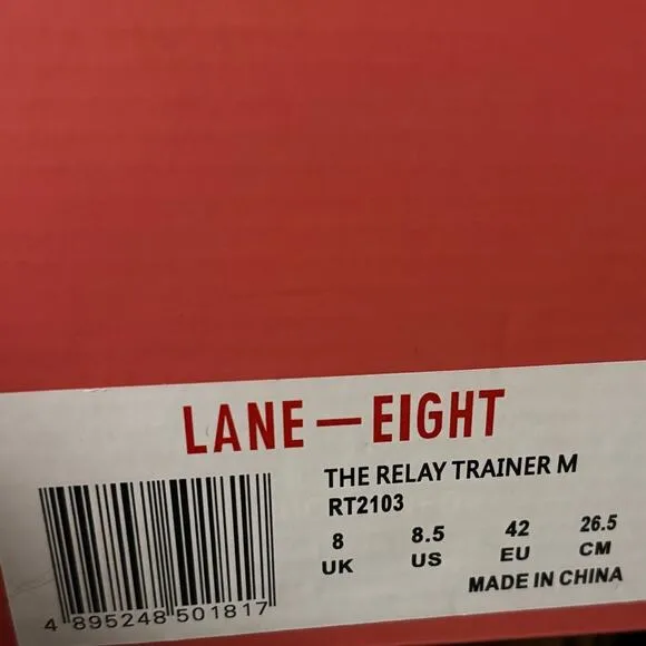 NIB Lane - Eight Relay Trainers Men's Size 8.5 Women's 10 White Yellow Shoes