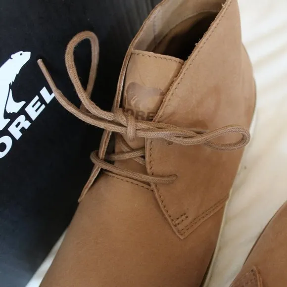 NIB MEN'S SOREL CHUKKA SUEDE WATERPROOF BOOTS TAN BEIGE‎