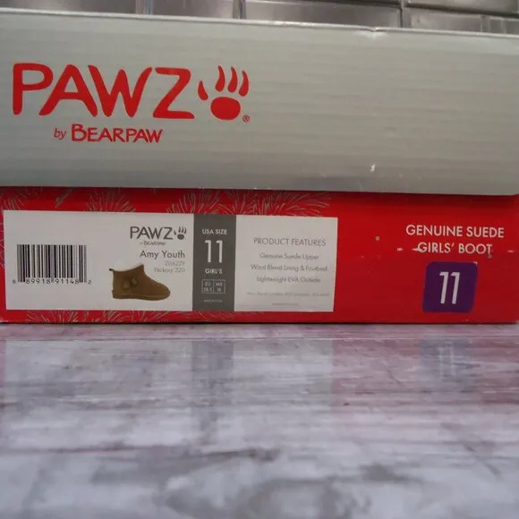 NIB. SIZE 11(toddler kids). Pawz by Bearpaw Amy kids genuine suede bootie boots.