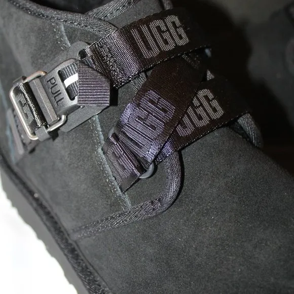 NIB UGG MEN'S QUICKCLICK NEUMEL CHUKKA SUEDE SHEARLING LINED ANKLE‎ BOOTS BLACK