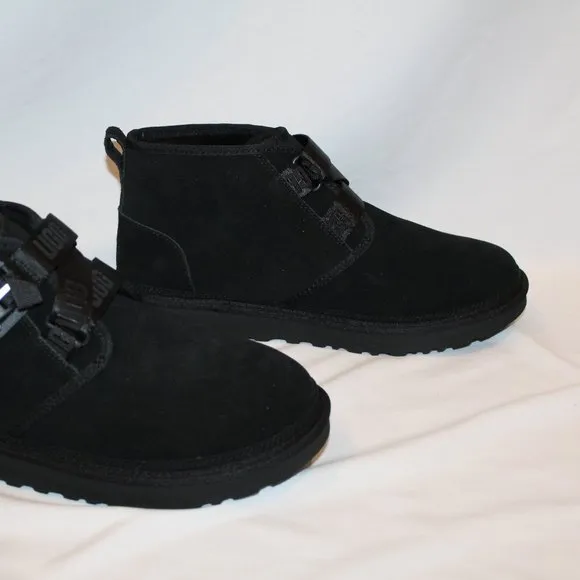 NIB UGG MEN'S QUICKCLICK NEUMEL CHUKKA SUEDE SHEARLING LINED ANKLE‎ BOOTS BLACK