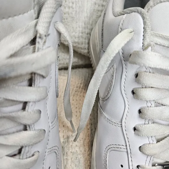 Nike Air Force 1 All White Mens Size 8 Sneakers Shoes B-Ball White White