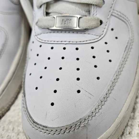 Nike Air Force 1 All White Mens Size 8 Sneakers Shoes B-Ball White White