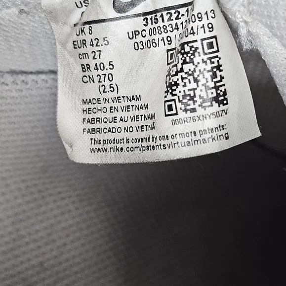 Nike Air Force 1 All White Mens Size 8 Sneakers Shoes B-Ball White White