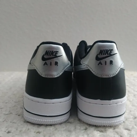 Nike Air Force 1 Low 'Black Gold Metallic Silver' size 7y