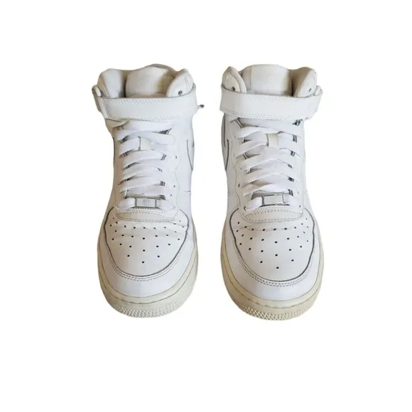 Nike Air Force 1 Mid Shoes Triple White 314195-112 Youth Size 6.5 Sneakers 6.5Y