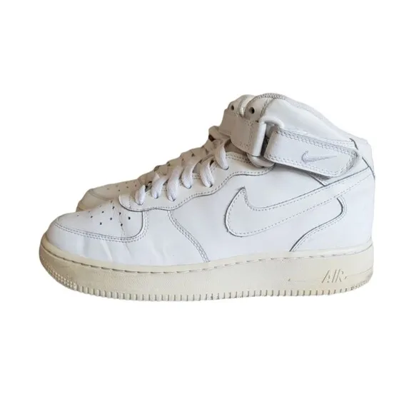 Nike Air Force 1 Mid Shoes Triple White 314195-112 Youth Size 6.5 Sneakers 6.5Y