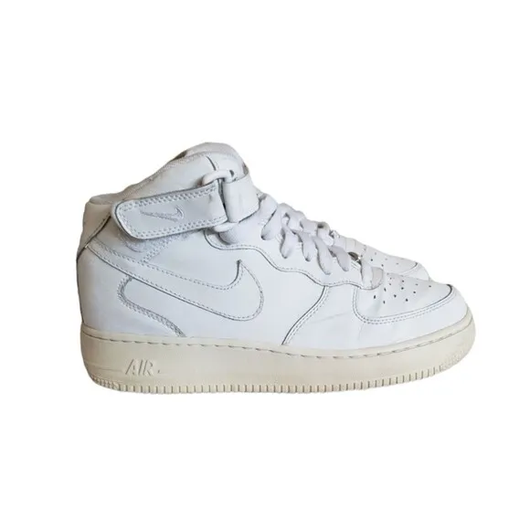 Nike Air Force 1 Mid Shoes Triple White 314195-112 Youth Size 6.5 Sneakers 6.5Y