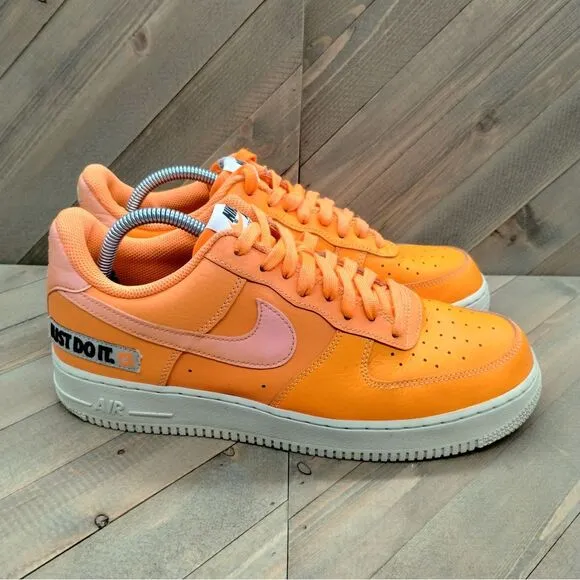 Nike Air Force 1 Premium 'Just Do It' Collection Mens Size 10 Total Orange Shoes