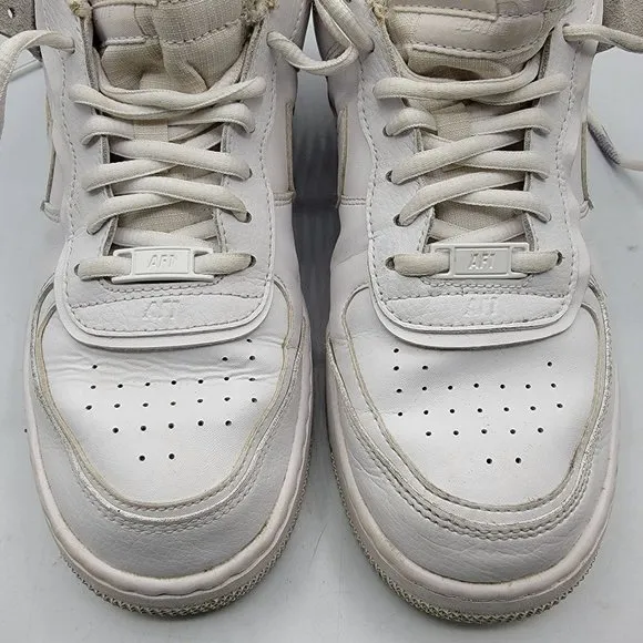 Nike Air Force 1 Shadow Triple White Sneaker Shoes Womens Size 10 - CI0919-100