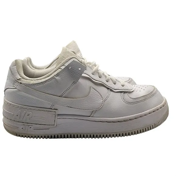 Nike Air Force 1 Shadow Triple White Sneaker Shoes Womens Size 10 - CI0919-100
