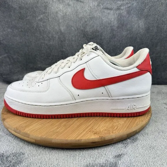 Nike Air Force 1 Shoes Mens Size 12 White University Red Basketball Sneakers