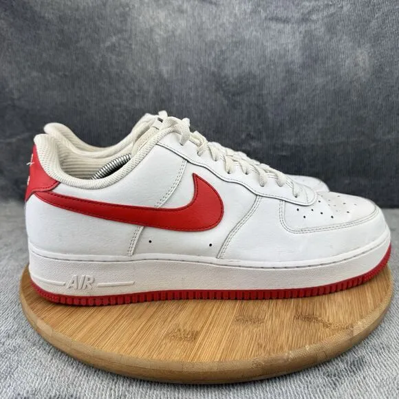 Nike Air Force 1 Shoes Mens Size 12 White University Red Basketball Sneakers
