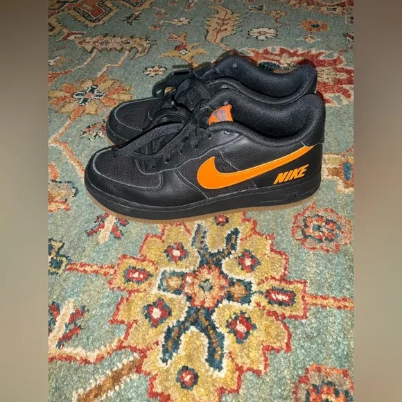 Nike Air Force Gore-Tex Black Orange Youth Size 6Y Womens Size 7.5 Sneakers