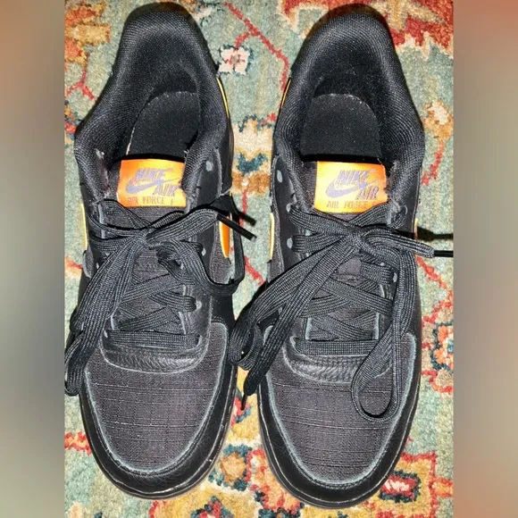 Nike Air Force Gore-Tex Black Orange Youth Size 6Y Womens Size 7.5 Sneakers