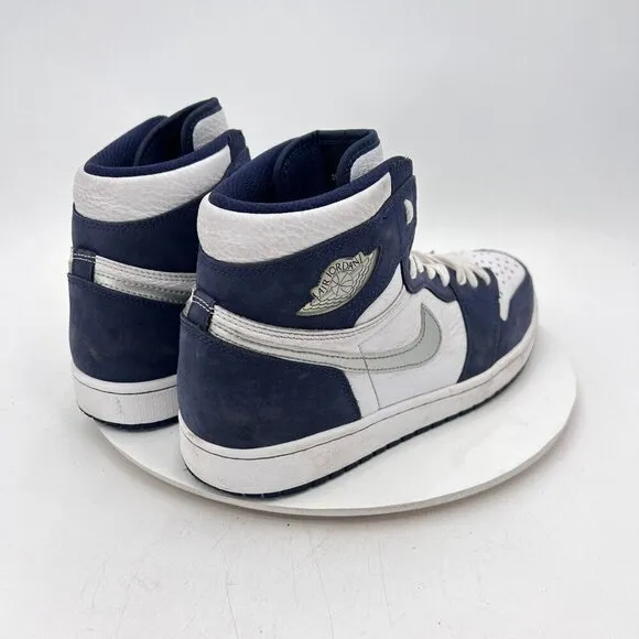 Nike Air Jordan 1 High Men Size 10 DC1788-100 Black White Grey Training Shoes