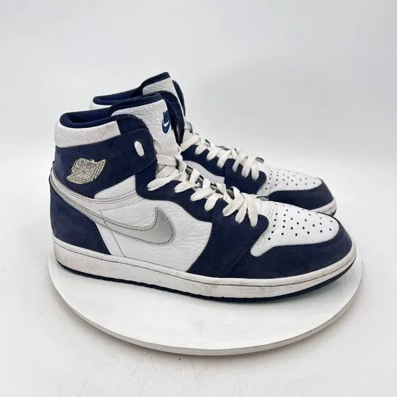 Nike Air Jordan 1 High Men Size 10 DC1788-100 Black White Grey Training Shoes