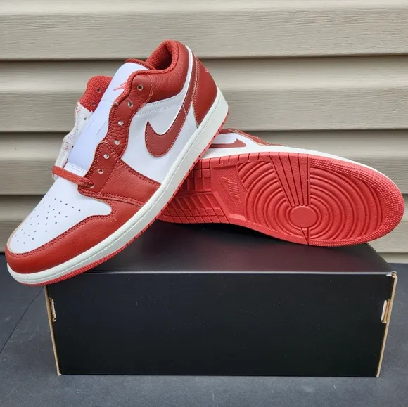 Nike Air Jordan 1 Low SE Shoes White Dune Red Lobster Men's Sizes NEW