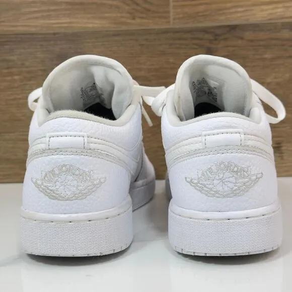 Nike Air Jordan 1 Low Triple White 553558-130 GS Size 5 Youth/ Men's 5/Women 6.5