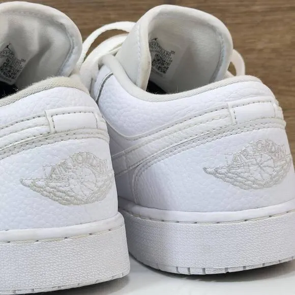 Nike Air Jordan 1 Low Triple White 553558-130 GS Size 5 Youth/ Men's 5/Women 6.5