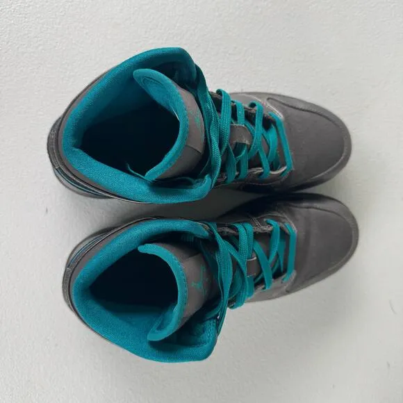 Nike Air Jordan 1 Mid GG Shoes Youth Size 6.5Y Dark Gray Teal