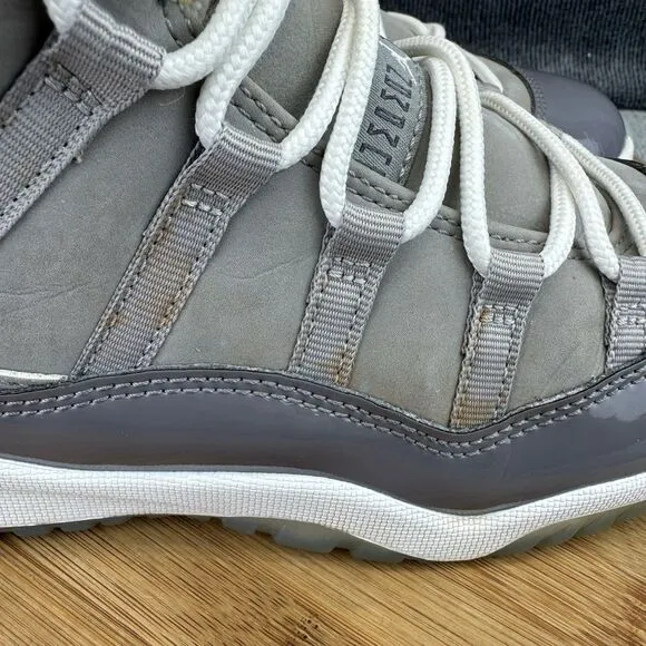 Nike Air Jordan 11 Shoes Boys Size 3Y Cement Gray Basketball Training Sneakers