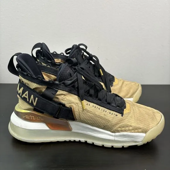 NIKE Air Jordan Proto Max 720 Men’s Shoes 9.5 Club Gold Black Jumpman BQ6623-700