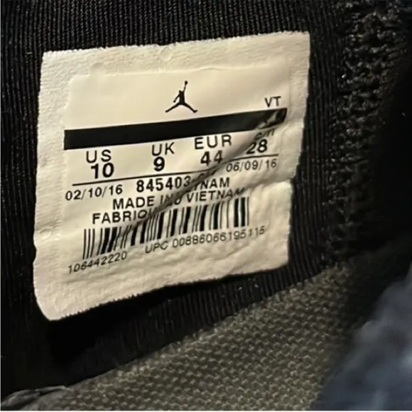 Nike Air Jordan Trainer 1 Low Anthracite Elephant Shoes 10 Black