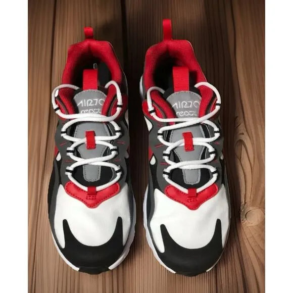 Nike Air max 270 React BQ0103 Red Black Training Shoes Kids 5Y Fast Ship